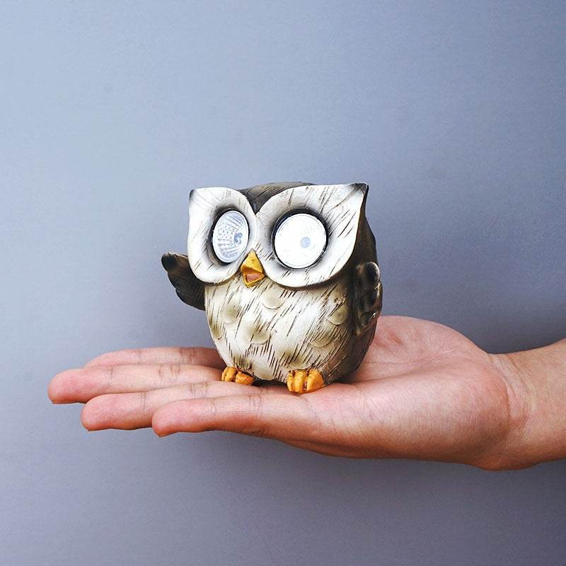 Owl solar lamp resin decoration