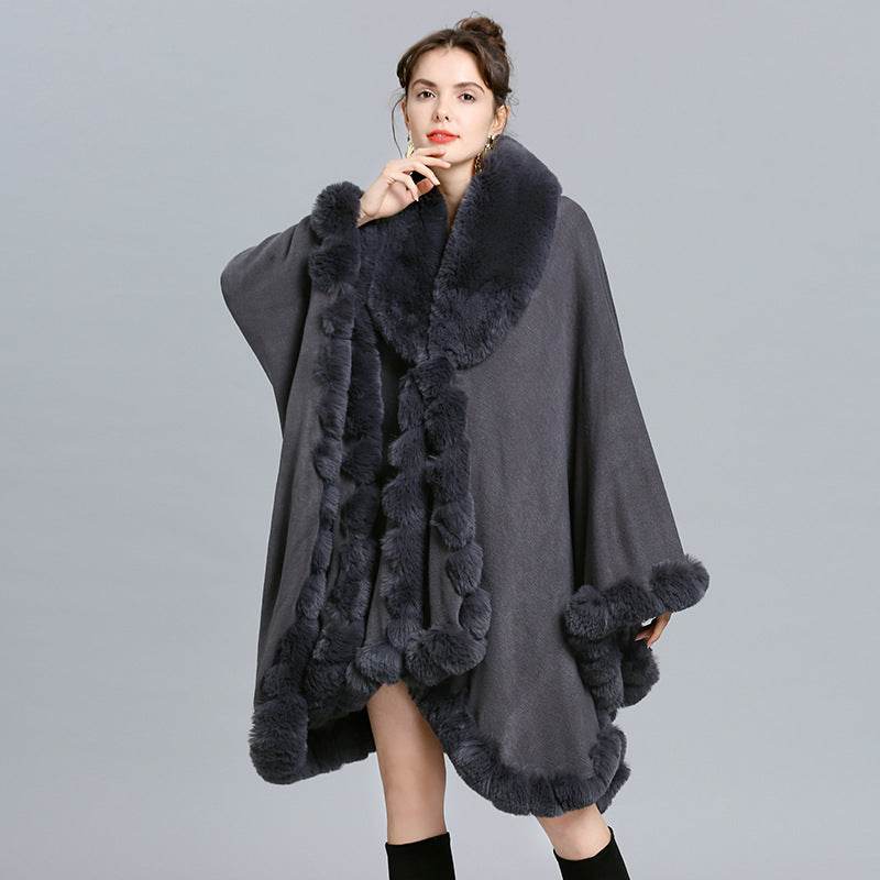 Faux Cashmere Knitted Cardigan Shawl Cloak - MarvelouStoree