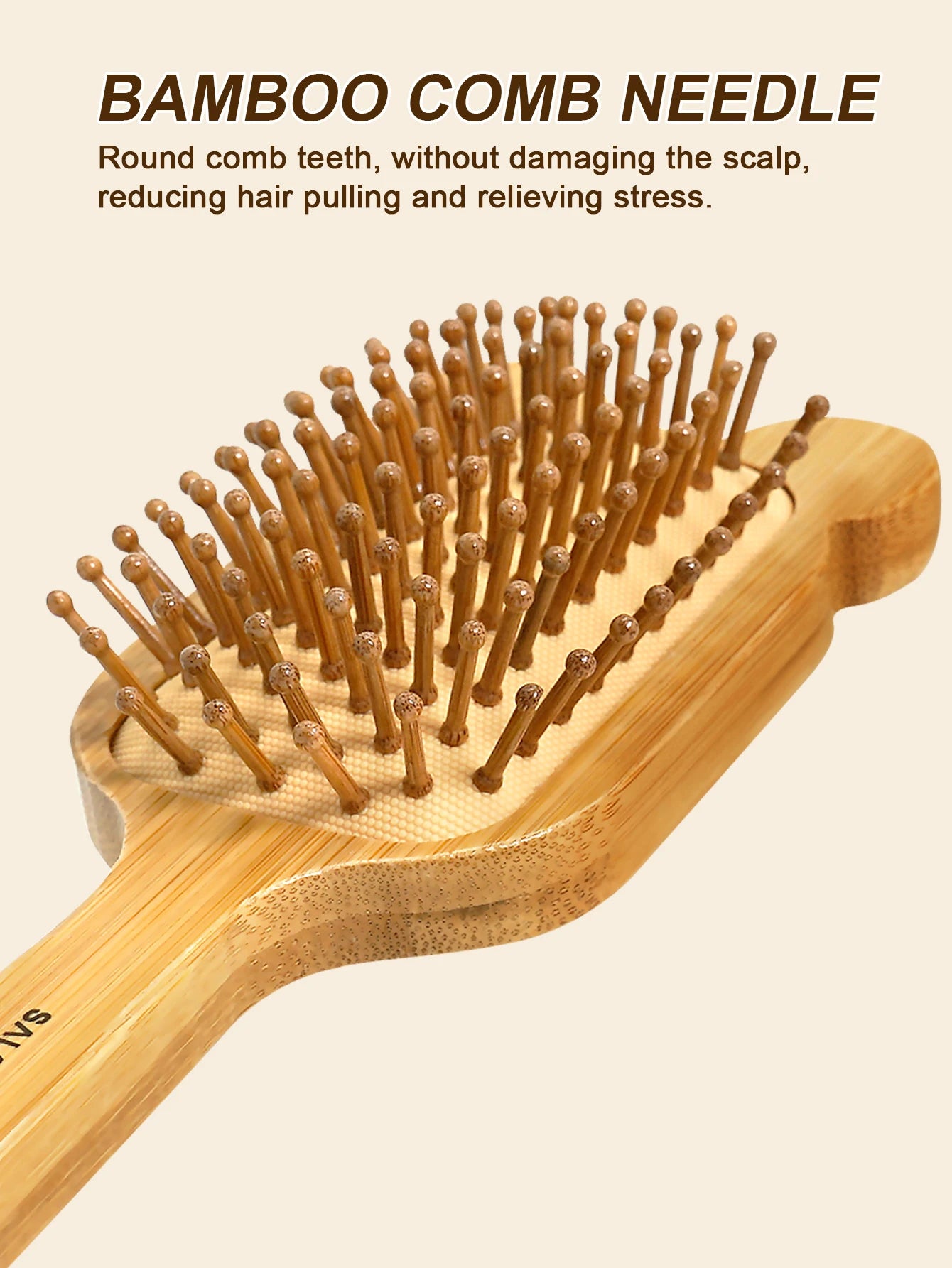 Eco Bamboo Hair Brush Nature Wooden Anti-Static Detangle Brush Hair Scalp Massage Comb Air Cushion Styling Tools for Women Men