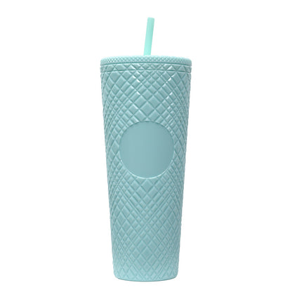 Large Capacity Coffee Cup 710ml Durian Cup Diamond Creative Plastic Straw Cup with Lid Reusable Mug