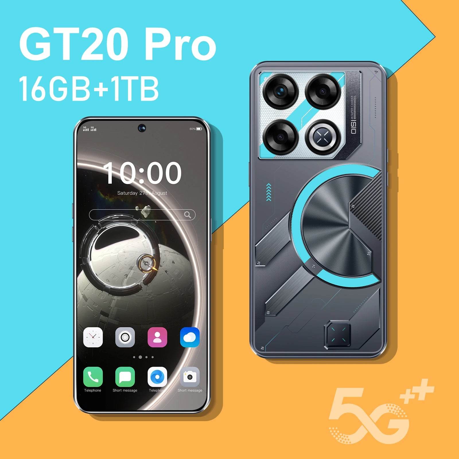 2024 New GT20 Pro Smartphone 7.3 inch Full Screen 4G/5G Cell Phone 16TB+1TB 7800mAh Mobile Phones 108MP Global Version Celulares - MarvelouStoree