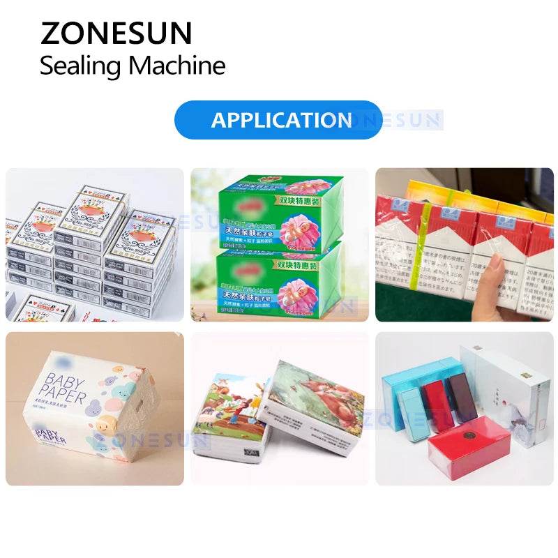 Zonesun ZS-FM10 Cellophane Sealing Machine BOPP Film Heat Shrinker Machine for Perfume Box Carton Film Packaging - MarvelouStoree