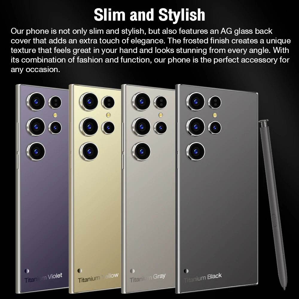 2025New S24 Ultra 7.3HD Cellphones CASES Global Version 4G 5G Original Smartphone Dual SIM Android 14 Cell Phone 8000mAh Mobile Phones - MarvelouStoree