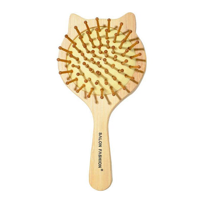 Eco Bamboo Hair Brush Nature Wooden Anti-Static Detangle Brush Hair Scalp Massage Comb Air Cushion Styling Tools for Women Men - MarvelouStoree