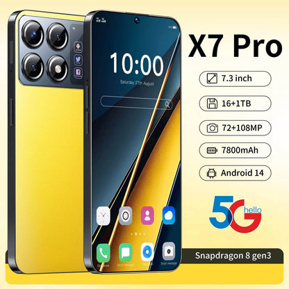 2024 New X7 Pro Smartphone 7.3 inch Full Screen 4G/5G Cell Phone 16TB+1TB 7800mAh Mobile Phones 108MP Global Version Celulares - MarvelouStoree