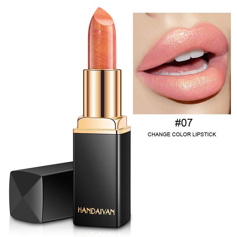 HANDAIYAN Shiny Metallic Lipstick Pearlescent Color Change Warm Lipstick Gold lipstick - MarvelouStoree