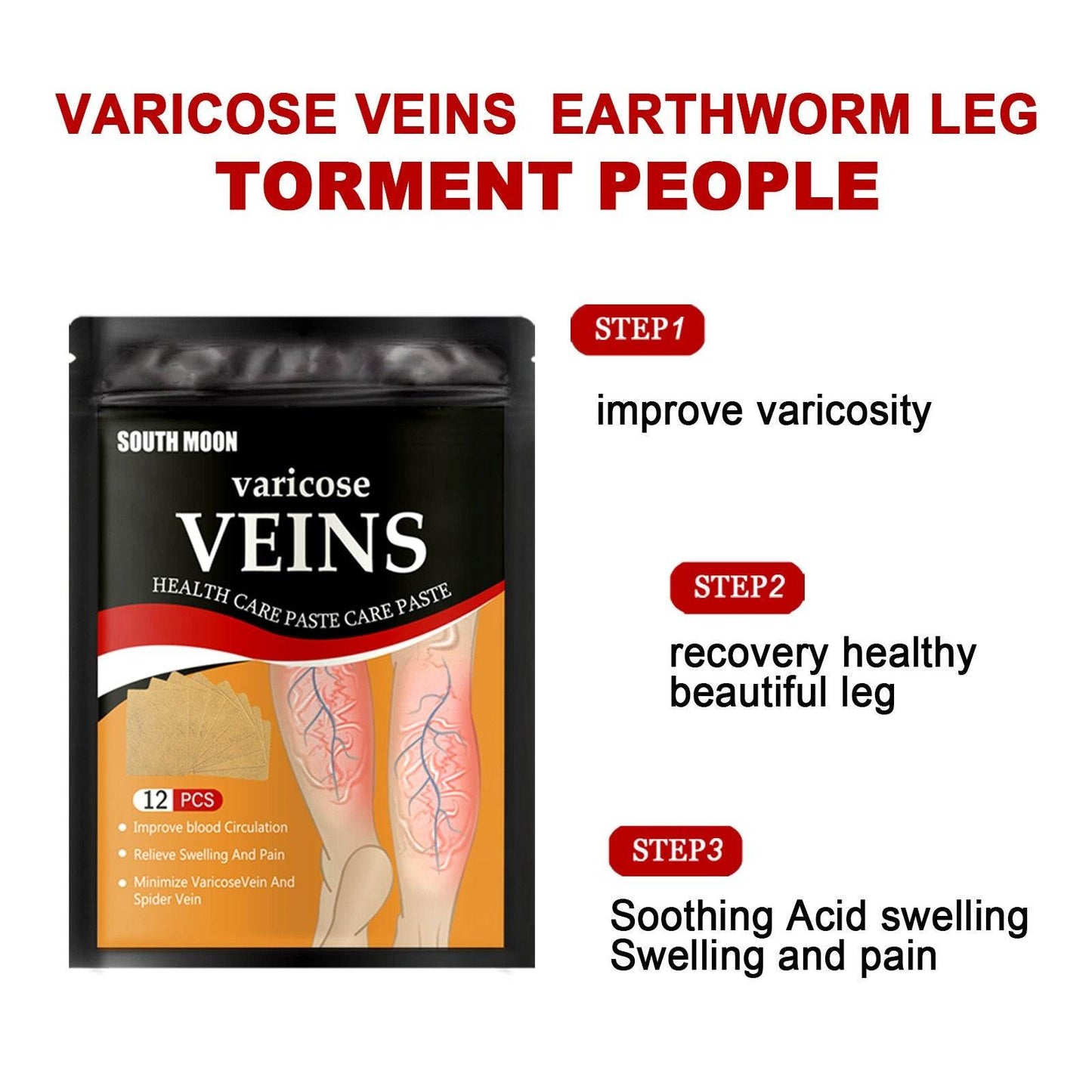 Venous health patch relieves varicose blood vessel blockage and protrusions in the feet. Cold compress venous health patch - MarvelouStoree