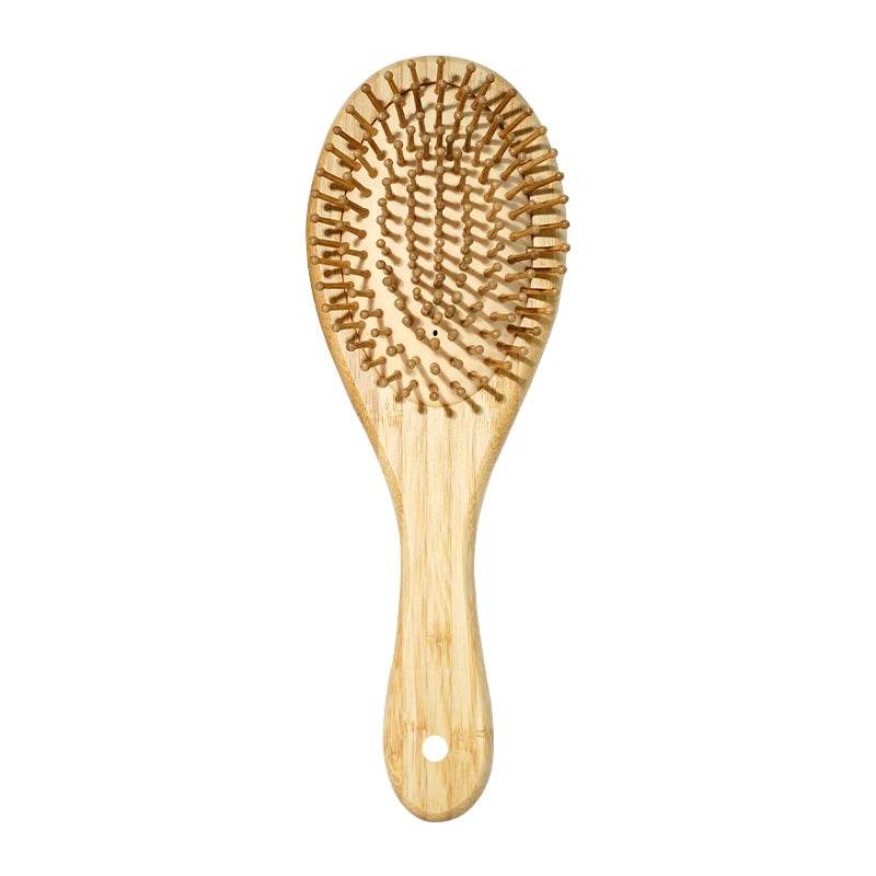 Eco Bamboo Hair Brush Nature Wooden Anti-Static Detangle Brush Hair Scalp Massage Comb Air Cushion Styling Tools for Women Men - MarvelouStoree