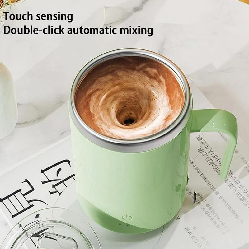 Automatic Stirring Coffee Mug Stainless Steel Magnetic Stirring Mug With Lid Self Rotating Cup