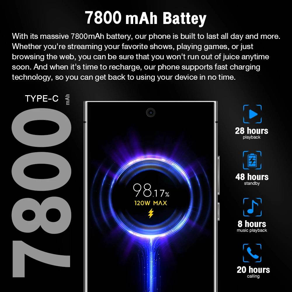 2024 S24 Ultra Smartphone 6.8 inch CASE Full Screen 4G/5G Cell Phone 16TB+1TB 6800mAh Mobile Phones 108MP Global Version Celulares - MarvelouStoree