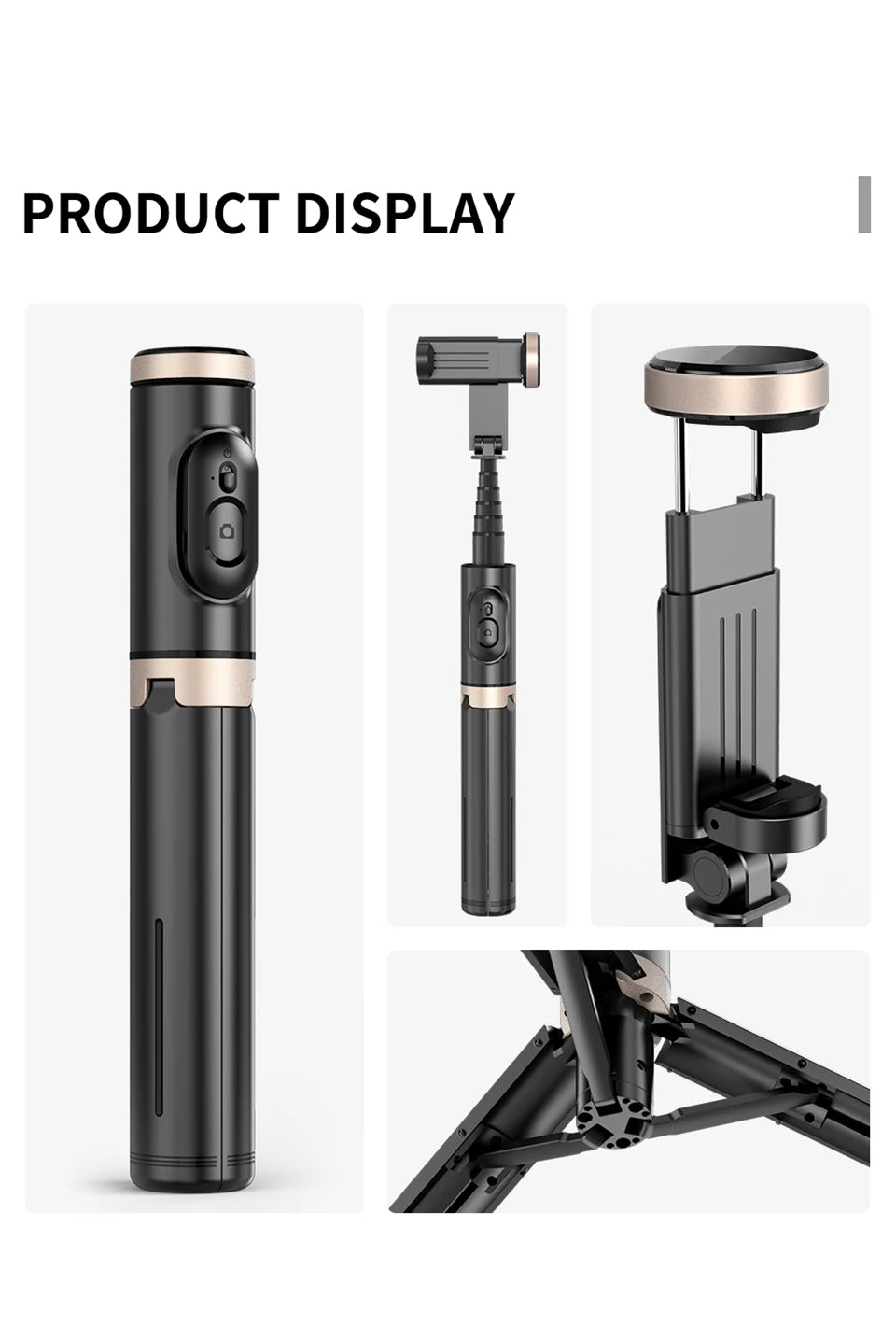 2025 NEW Bluetooth Selfie Stick  Foldable Wireless Tripod with Bluetooth Shutter Monopod Live Photograph for iphone