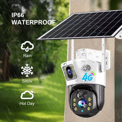 V380PRO  4G Solar Camera 4MP Dual Lens Home Security  Camera With Solar Panel