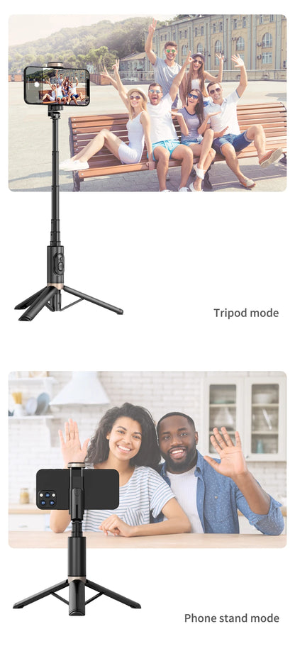 2025 NEW Bluetooth Selfie Stick  Foldable Wireless Tripod with Bluetooth Shutter Monopod Live Photograph for iphone