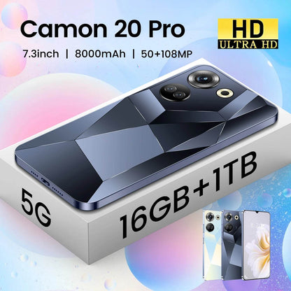 New Camon 20 Pro Smartphone 7.3inch Full Screen 4G/5G Cell Phone 16TB+1TB 8000mAh Mobile Phones 108MP Global Version Celulares - MarvelouStoree