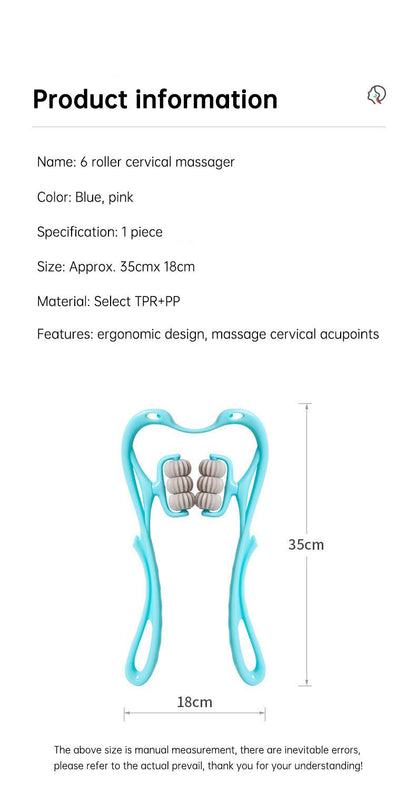 Plastic Pressure Point Therapy Neck Massageador Massagem Relieve Hand Roller Neck Massager for Neck Shoulder Trigger Point - MarvelouStoree