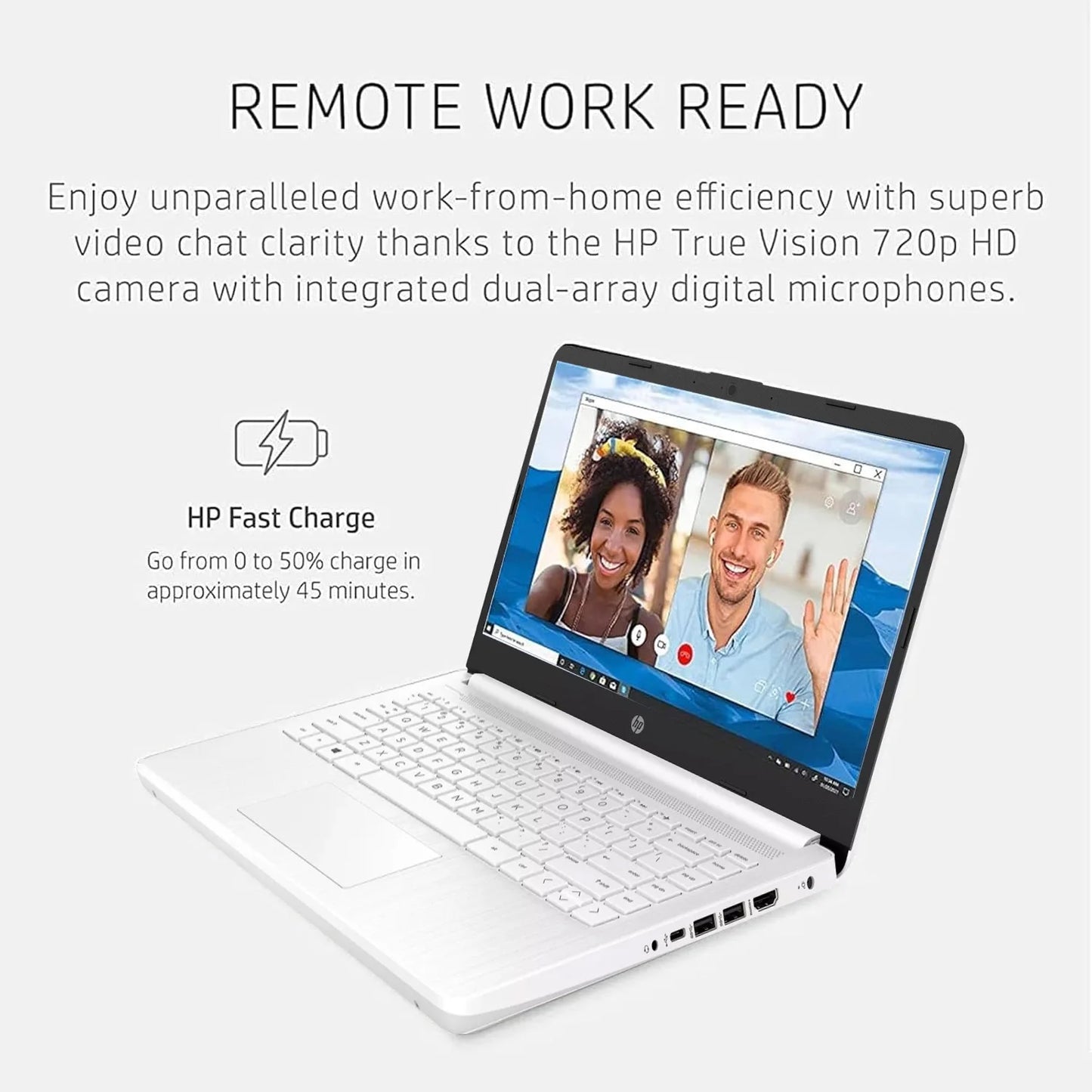 HP Newest 14" Business Laptop,Intel Celeron N4120,Up to 16GB RAM,320GB Storage(64GB eMMC+256GB Micro SD),1Year Office 365,White