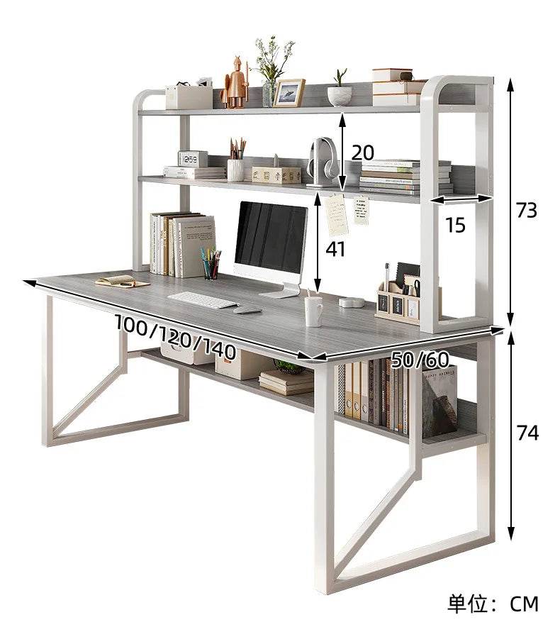 Computer Study Desk With Storage Bookshelf Office Workstation Organizer Desk for Home Students Professionals Length 100/120cm - MarvelouStoree