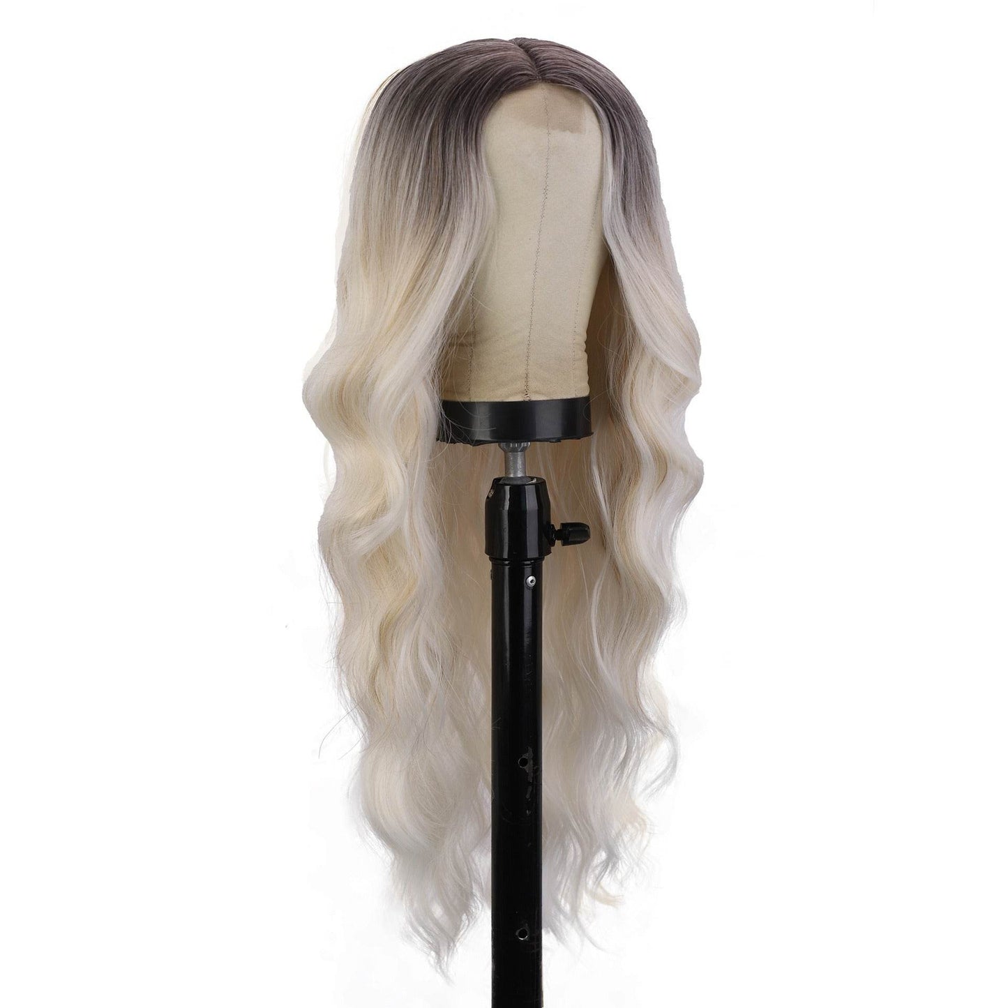 Chemical Fiber Wig Hair, European and American Wigs, Women's Long Curly Hair, Gradually Changing Color, Front Lace Wig Headband - MarvelouStoree