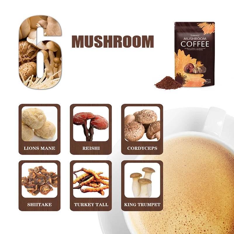 Organic Mushroom Coffee - Shiitake, Cordyceps, Supports Immune, Focus, Concentration, Stress, Digestion & Energy - 1 Pack - MarvelouStoree