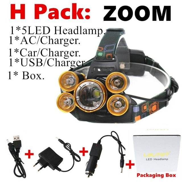 15000Lm XM-T6x3 LED Headlight ZOOM Flashlight Torch Camping Fishing Headlamp lantern Use 2*18650 battery / AC/Car/Usb/ charging - MarvelouStoree