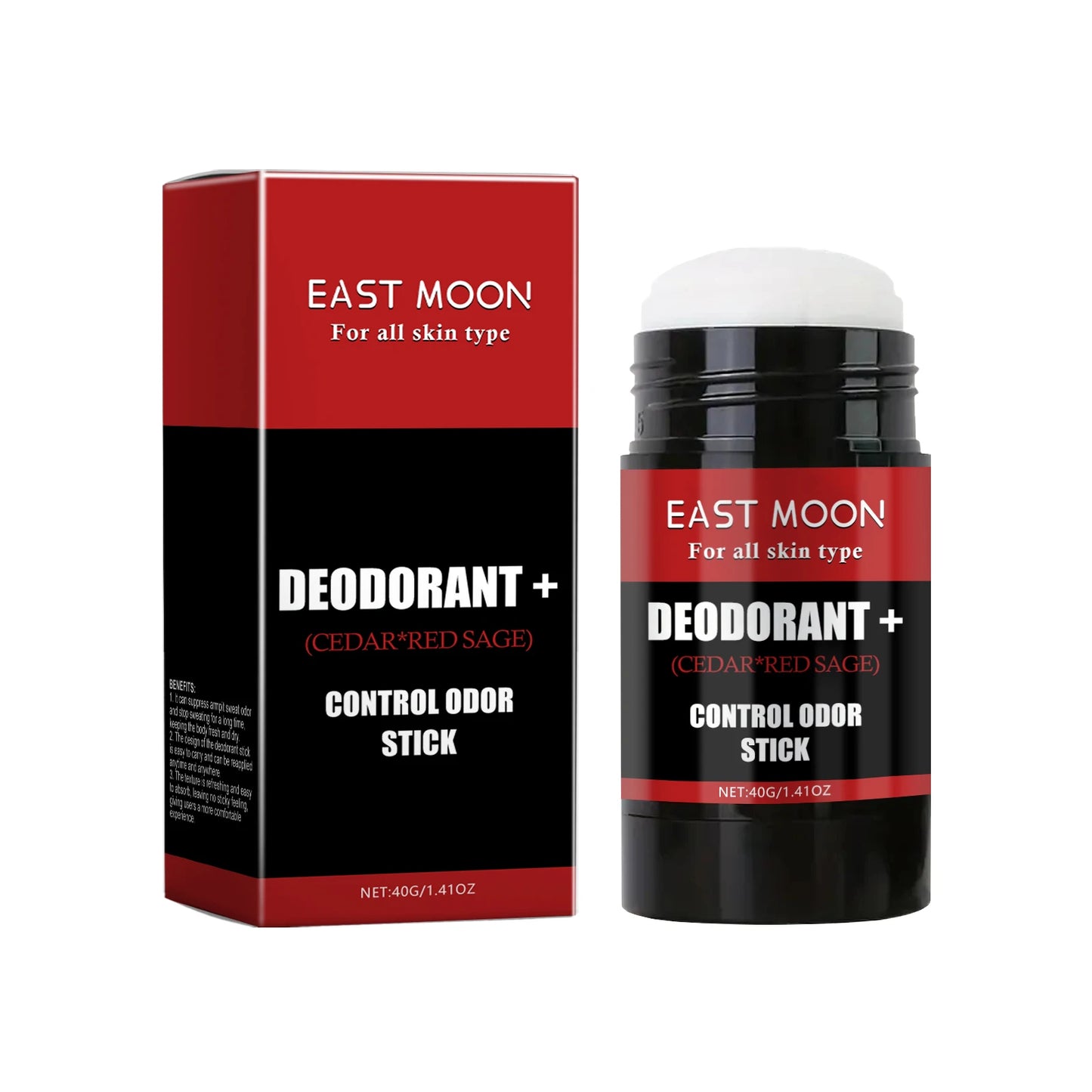 East Moon Natural Deodorant+ Stick Sweat & Odor Control Sensitive & Normal Skin Men Protection Antiperspirant Control Odor Stick