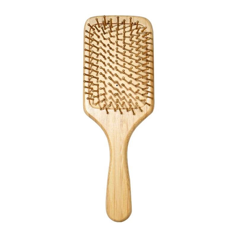 Eco Bamboo Hair Brush Nature Wooden Anti-Static Detangle Brush Hair Scalp Massage Comb Air Cushion Styling Tools for Women Men - MarvelouStoree