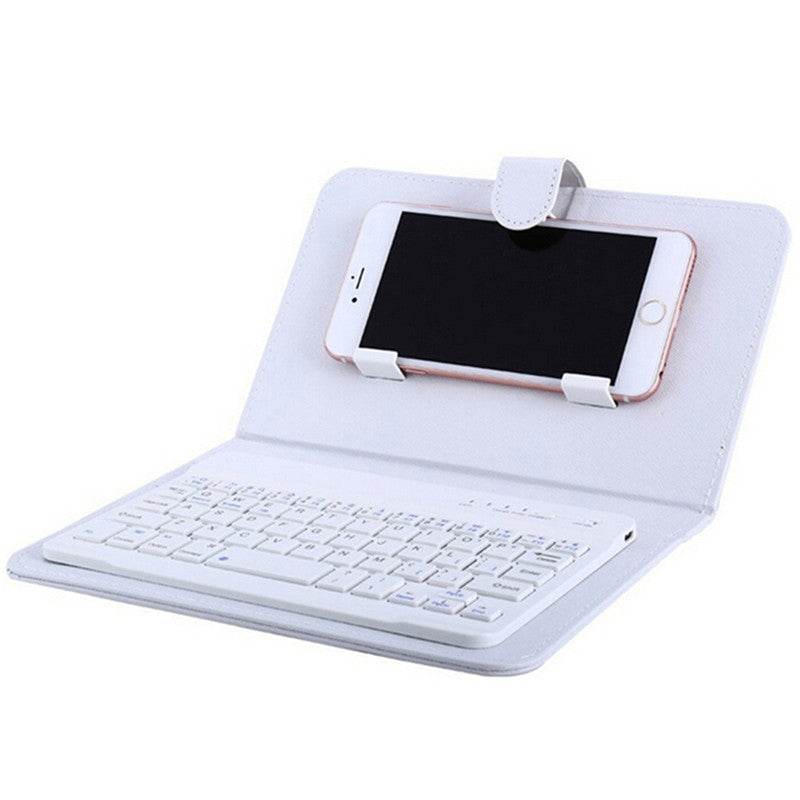 Portable PU Leather Wireless Keyboard Case for iPhone Protective Mobile Phone with Bluetooth Keyboard For IPhone Android Phone - MarvelouStoree