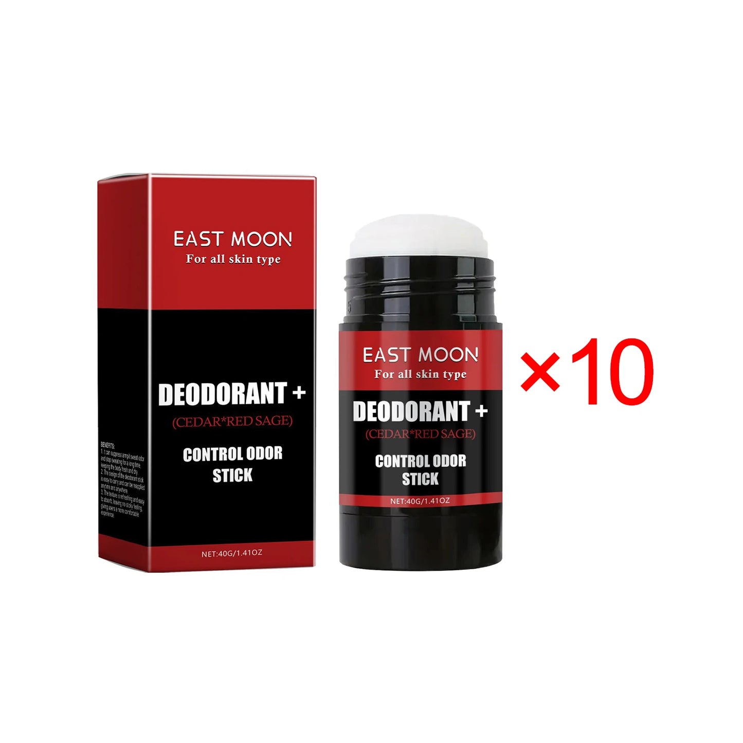 East Moon Natural Deodorant+ Stick Sweat & Odor Control Sensitive & Normal Skin Men Protection Antiperspirant Control Odor Stick