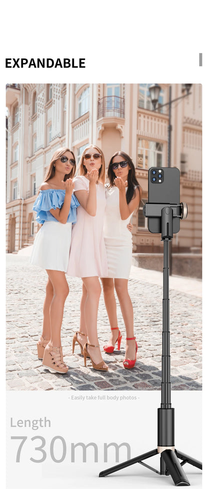 2025 NEW Bluetooth Selfie Stick  Foldable Wireless Tripod with Bluetooth Shutter Monopod Live Photograph for iphone