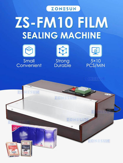 Zonesun ZS-FM10 Cellophane Sealing Machine BOPP Film Heat Shrinker Machine for Perfume Box Carton Film Packaging - MarvelouStoree