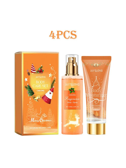 Jaysuing 200g Floral Scent Pheromone Body Care Set Fragrance Body Spray Lotion Moisturizing Deodorant Smoothing Repairing Dry