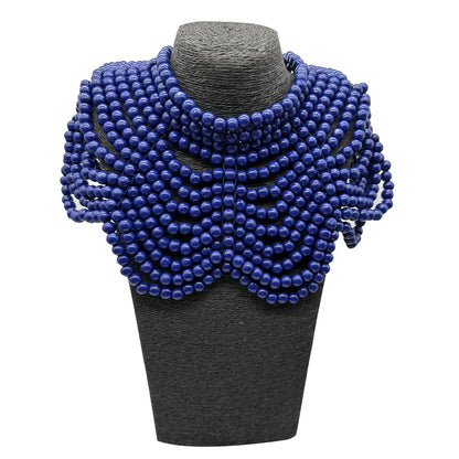 Wooden bead body chain handmade beaded women's clothing necklace shawl