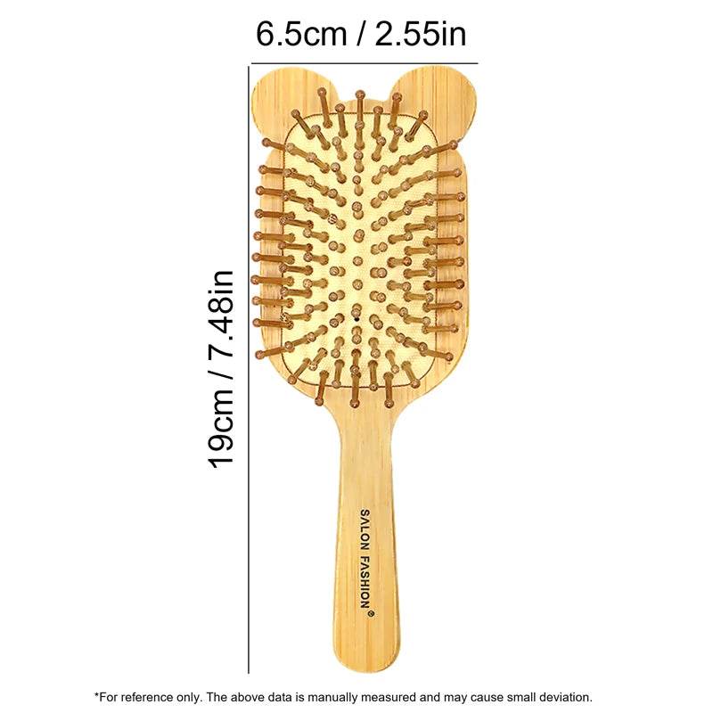 Eco Bamboo Hair Brush Nature Wooden Anti-Static Detangle Brush Hair Scalp Massage Comb Air Cushion Styling Tools for Women Men - MarvelouStoree