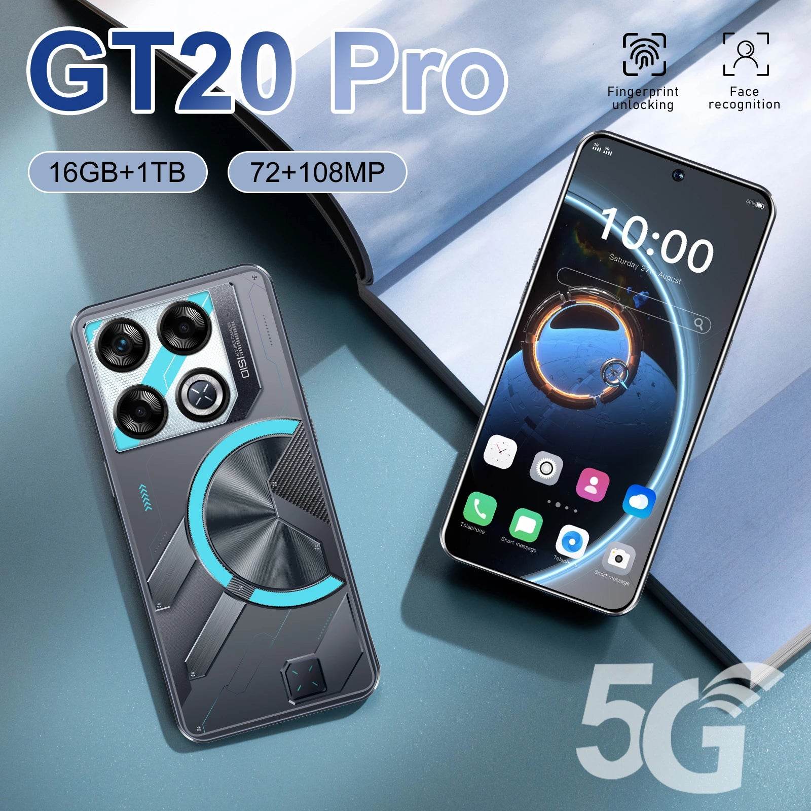 2025 New GT20 Pro Smartphone 7.3 inch Full Screen 4G/5G Cell Phone 16TB+1TB 7800mAh Mobile Phones 108MP Global Version Celulares - MarvelouStoree