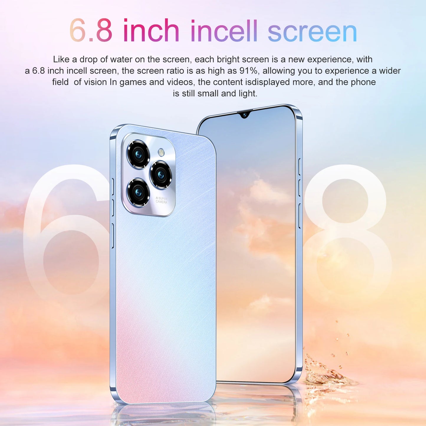 New Hot40 Pro Smartphone 6.8inch Full Screen 4G/5G Cell Phone 16TB+1TB 6800mAh Mobile Phones 108MP Global Version Celulares