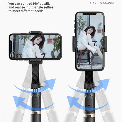 Roreta 2023 NEW Gimbal Stabilizer Selfie Stick Foldable Wireless Tripod with Bluetooth Shutter Monopod for IOS Android