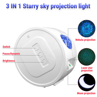 Starry Sky Projector Star Night Light Projection USB 6Color Ocean Waving Light 360° Rotation Romantic Fairy Light for Kids Gift