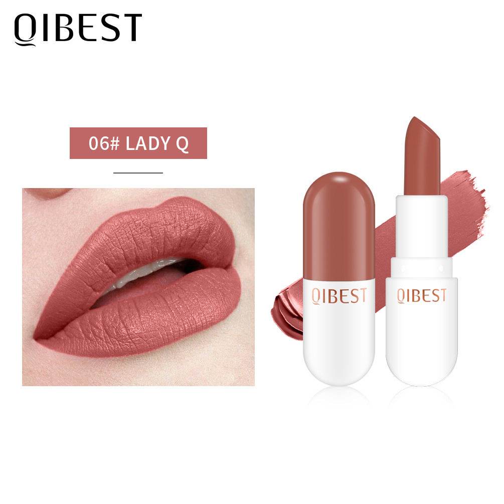 QIBEST Mini Capsule Lipstick Velvet Matte Lipstick Long Lasting Waterproof Pill Lipstick - MarvelouStoree