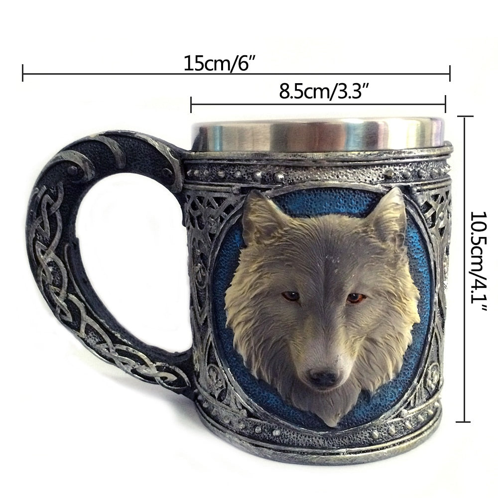 3D Wolf Mug Cartoon Animal Lone Wolf King Drinking Cup Tea Beer Coffee Mug Gift