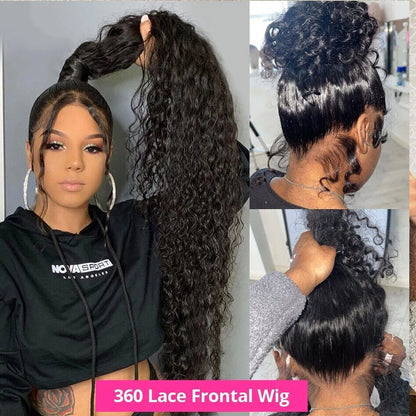 250 Density Deep Wave 360 Full Hd Lace Front Human Hair Wig Pre Plucked Water Wave 13X6 Lace Frontal Wig Glueless Wig Human Hair