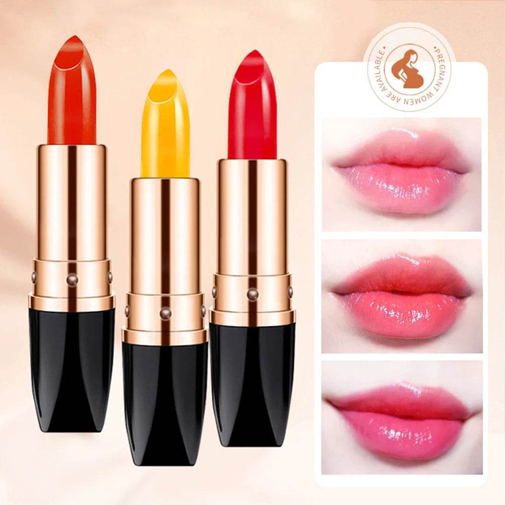 3pcs Temperature Color Change Lipstick Waterproof Lasting Non-stick Cup Lazy Lipstick Moisturizing Nourish Lips Care Makeup Cosmetics - MarvelouStoree