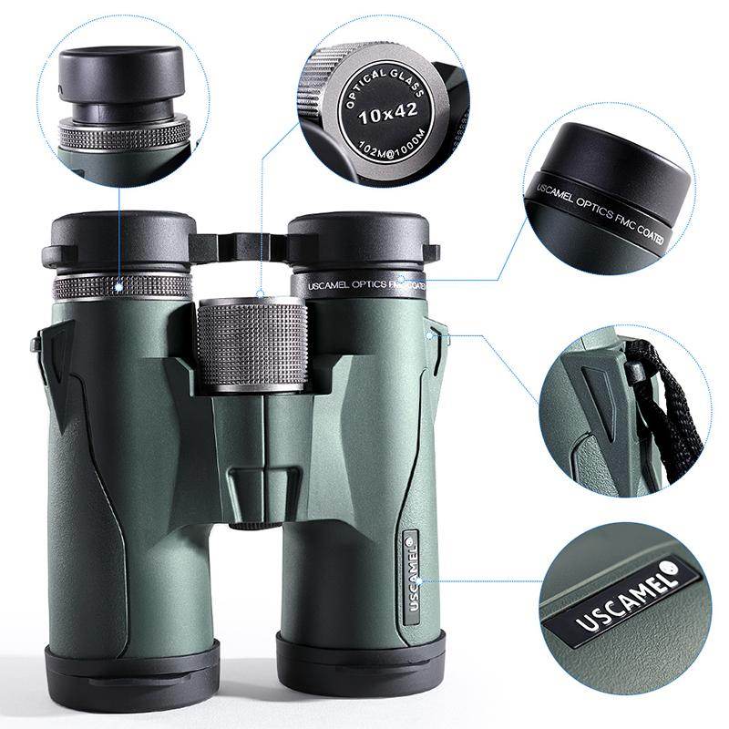 USCAMEL Binoculars 10x42 Military HD High Power Telescope Professional Hunting Outdoor,Army Green - MarvelouStoree