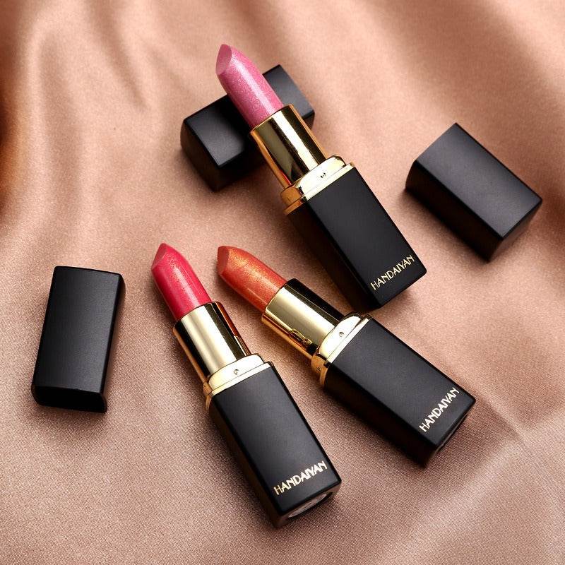 HANDAIYAN Shiny Metallic Lipstick Pearlescent Color Change Warm Lipstick Gold lipstick - MarvelouStoree