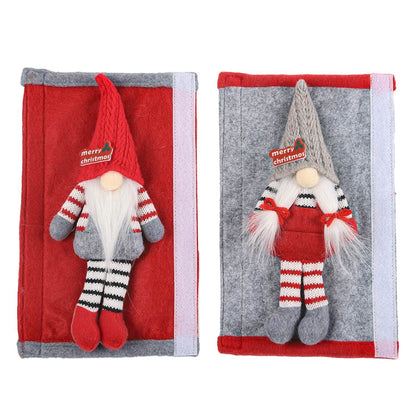 Christmas Red Grey Refrigerator Handle Gloves Christmas Forester Door Handle Protective Cover - MarvelouStoree