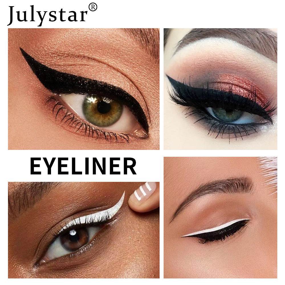 White Eyeliner Liquid Eyeliner Waterproof Non-Staining Cool Black Double-Ended Seal Eyeliner - MarvelouStoree