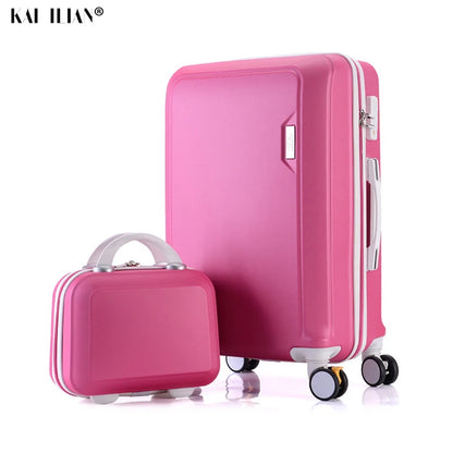 ABS+PC luggage set travel suitcase on wheels Trolley luggage carry on cabin suitcase Women bag Rolling luggage spinner wheel