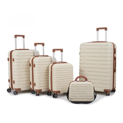 ABS Travel Luggage Sets 5 Piece Carry on Travel Bags Luggage Suitcase Set with Wheels Hardshell Luggage Bag