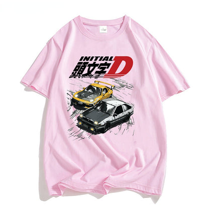 AE86 Japan Anime Initial D T-shirt Men Summer Cool Short Sle