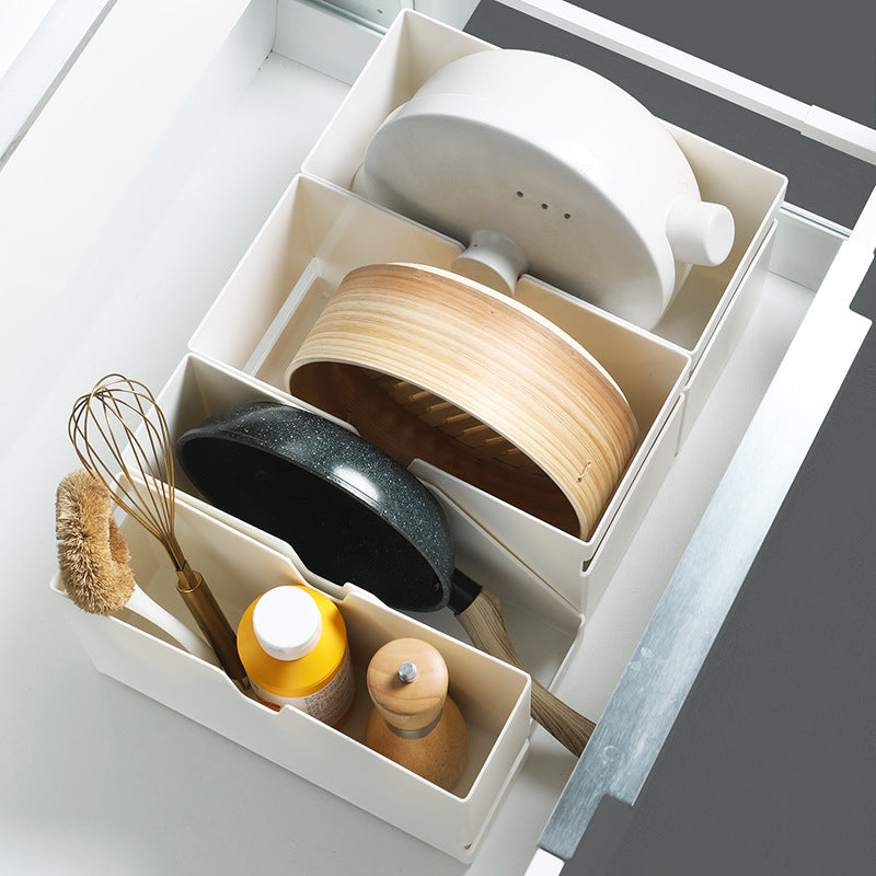 Japanese Kitchen Storage Box Cabinet Partition Storage Basket Bowl Pan Utensils Sorting Storage Box