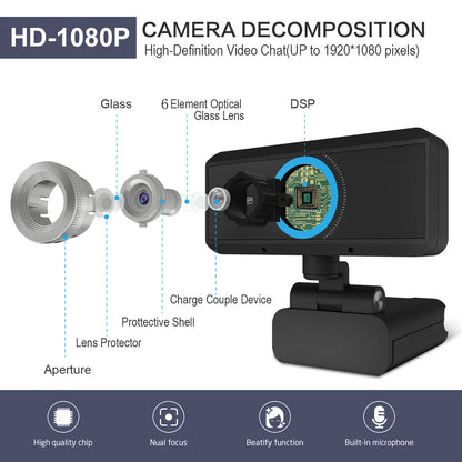 Computer camera 1080P video network video conference USB camera HD WEBCAM